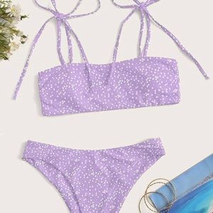 Purple Flower Bathing Suit